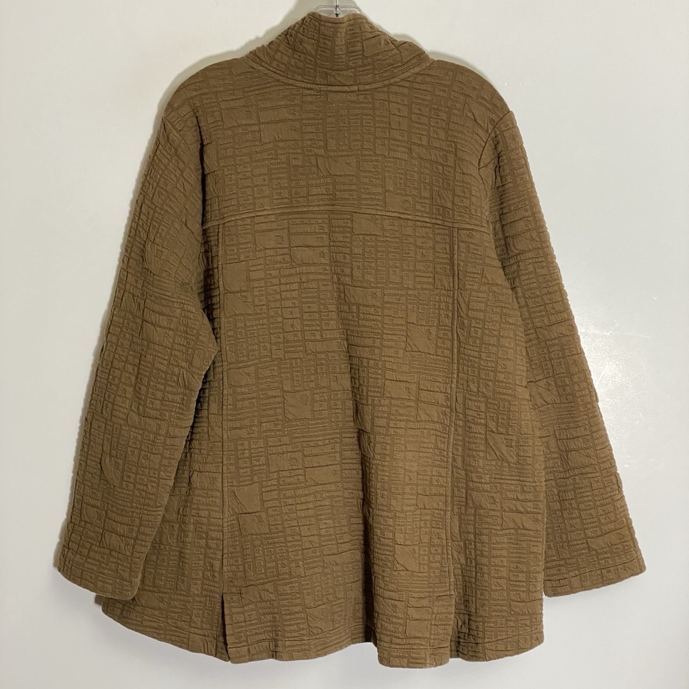 Habitat Jacket Womens XL Brown Cotton Textured Classy Boxy Modern Minimalist - Picture 10 of 13